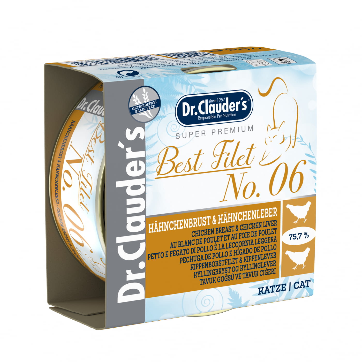Dr. Clauder's No. 6 Chicken Breast & Chicken Liver 70G Tin
