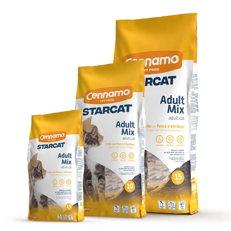 Cennamo Star Cat Adult Mix Chicken, Fish & Vegetables Dry Cat Food 15kg