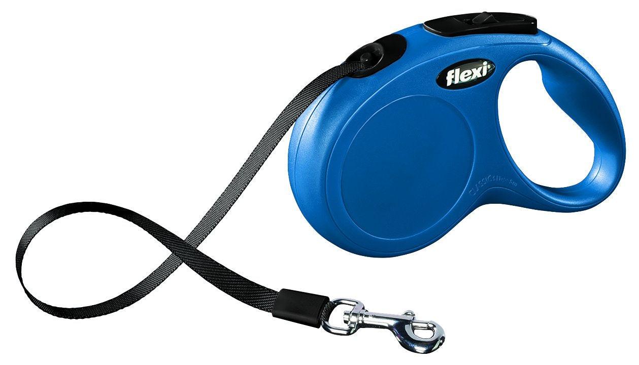 Trixie flexi New CLASSIC, tape leash, S: 5 m, blue.