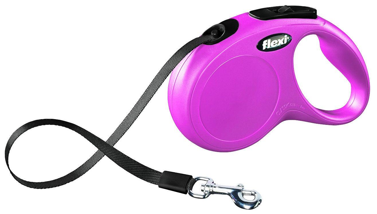 Trixie flexi New CLASSIC, tape leash, S: 5 m, pink.