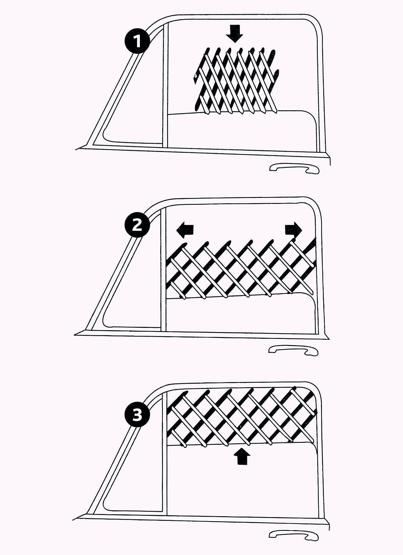 Trixie Ventilation lattice for cars, 30-110 cm, black.