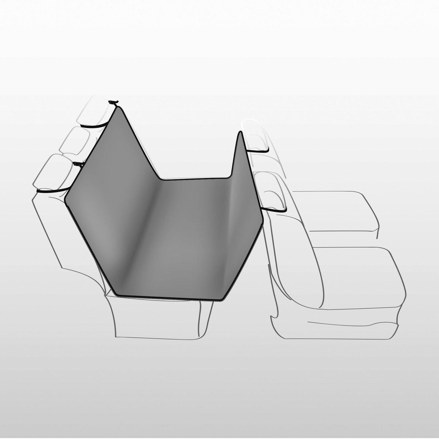 Trixie Car seat cover, 1.45 x 1.60 m, light grey/black.