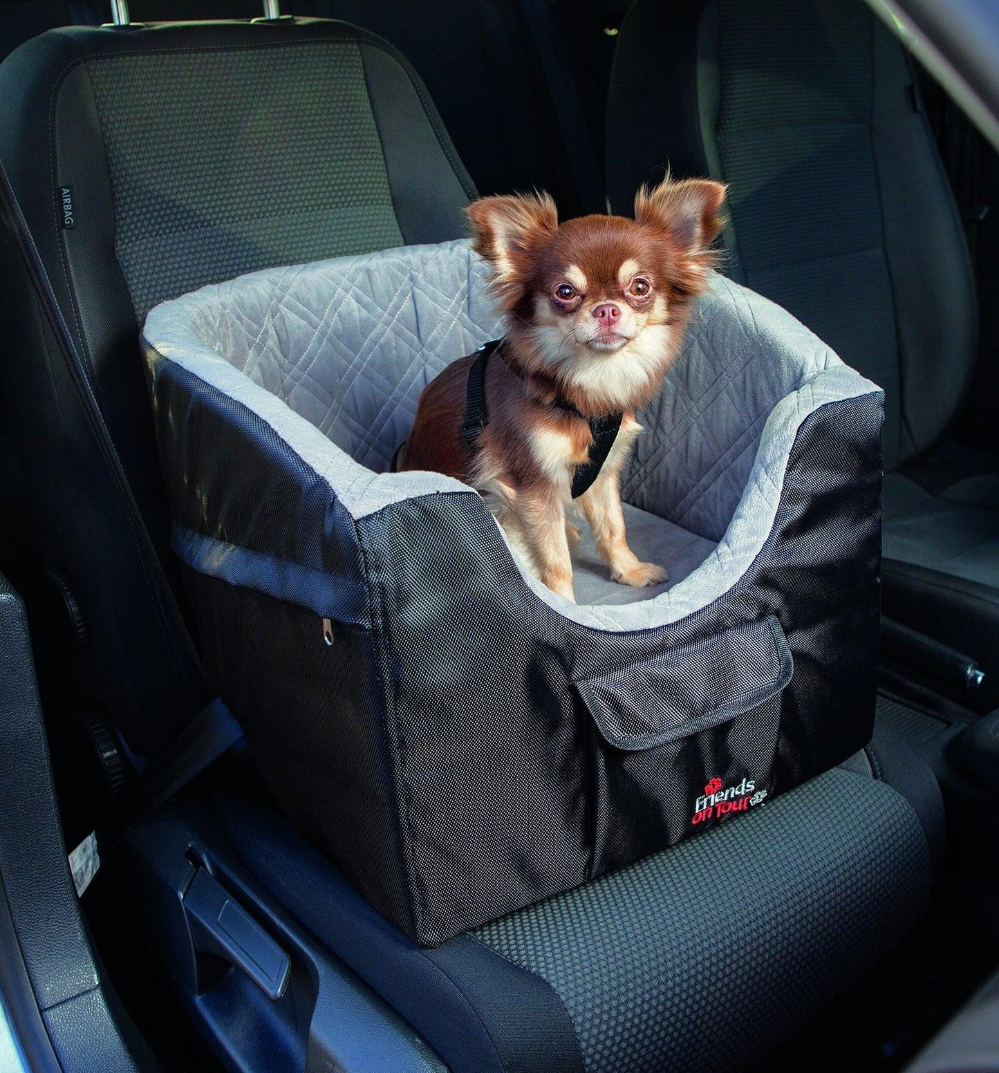 Trixie Car seat, 45 x 39 x 42 cm, black/grey.