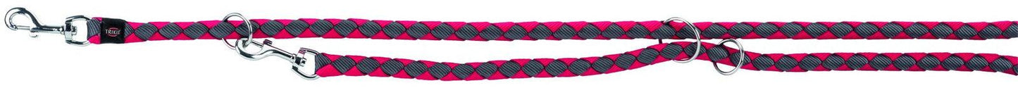 Trixie Cavo adjustable leash, L-XL: 2.00 m/diam. 18 mm, fuchsia-graphite.