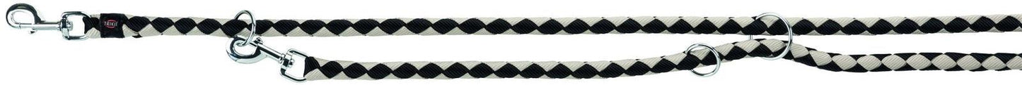 Trixie Cavo adjustable lead, L-XL: 2.00 m/diam 18 mm, black/graphite.
