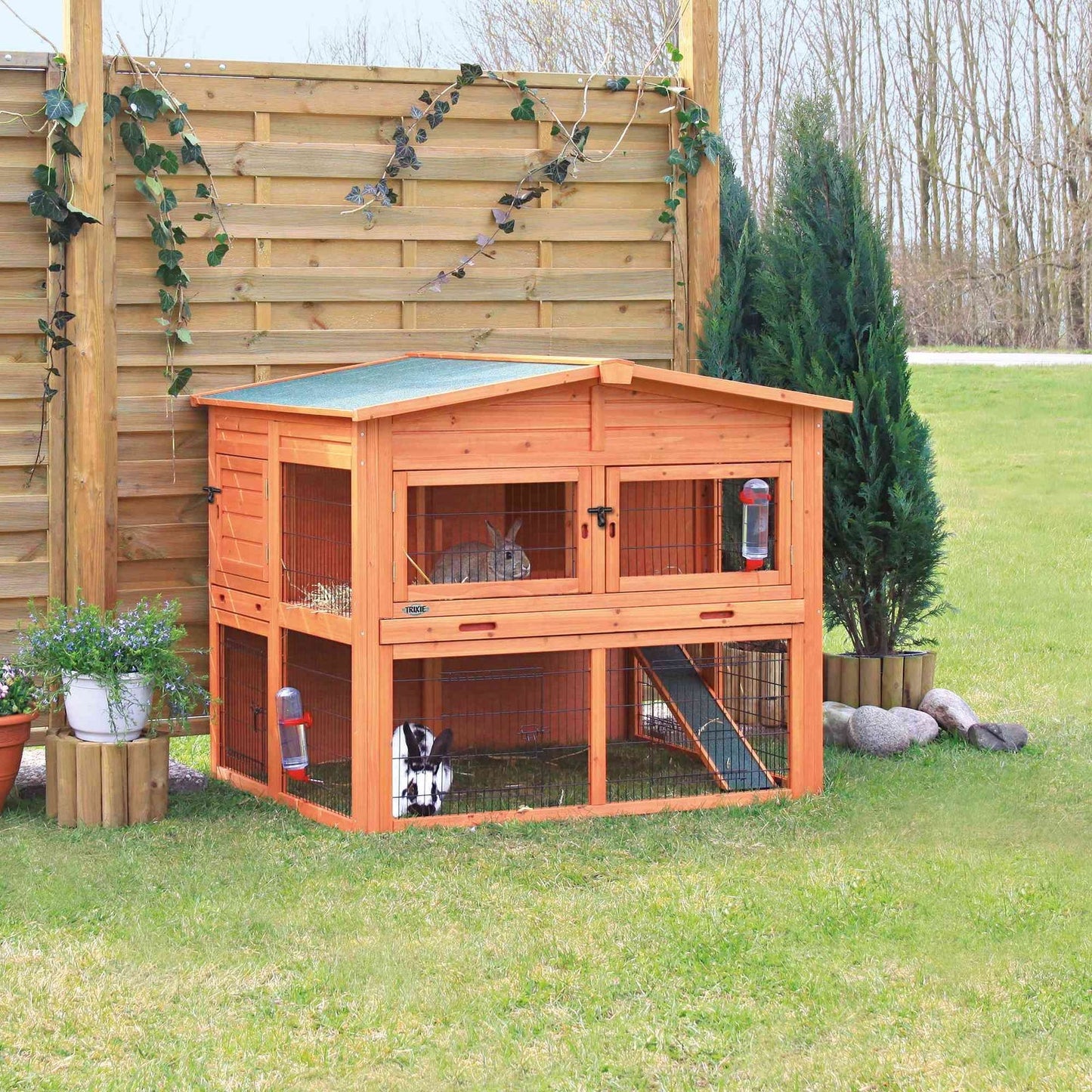 Trixie natura small animal hutch XL, 2 storeys, 135 x 115 x 112 cm, brown