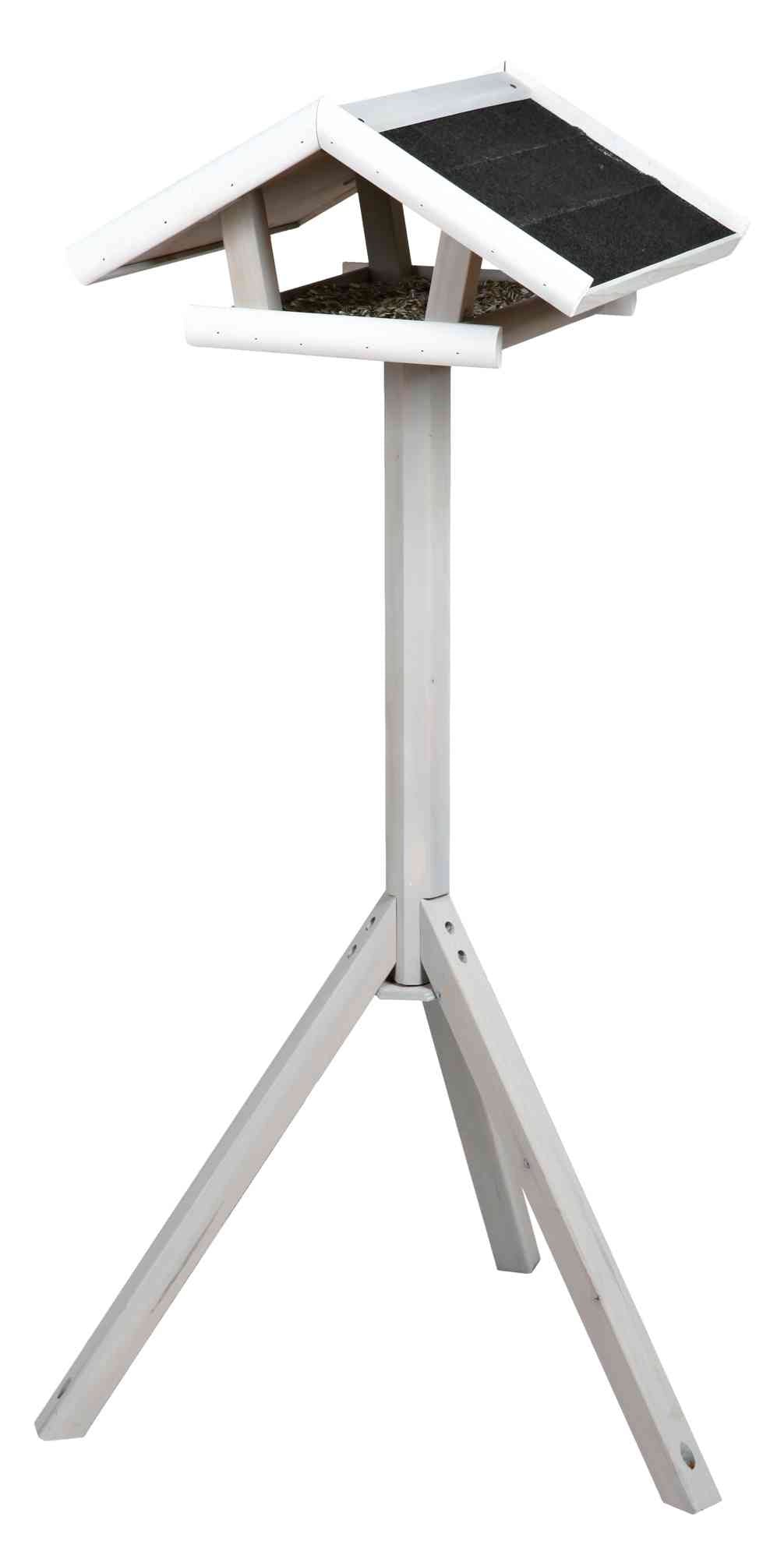 Trixie natura bird feeder with stand, 46 x 22 x 44 cm/1.15 m, grey/white
