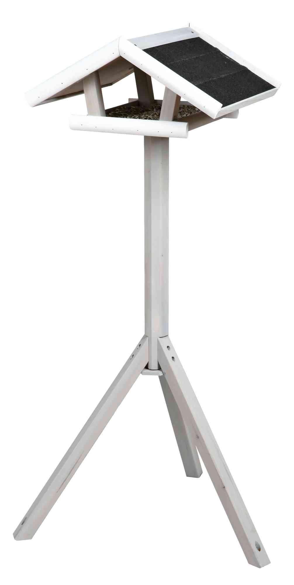 Trixie natura bird feeder with stand, 46 x 22 x 44 cm/1.15 m, grey/white.