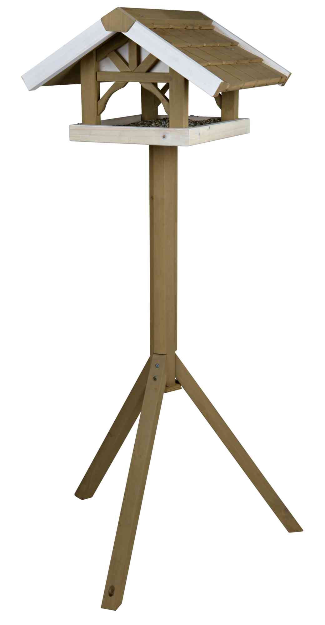 Trixie natura bird feeder with stand, 45 x 28 x 44 cm/1.25 m, grey/white