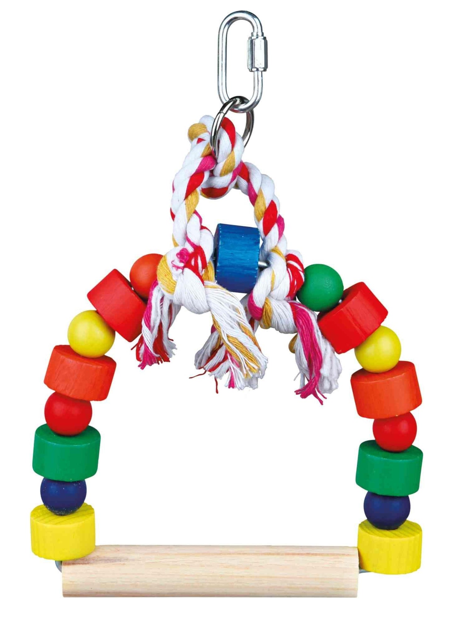 Trixie Arch swing with colourful wooden blocks, 13 x 19 cm.