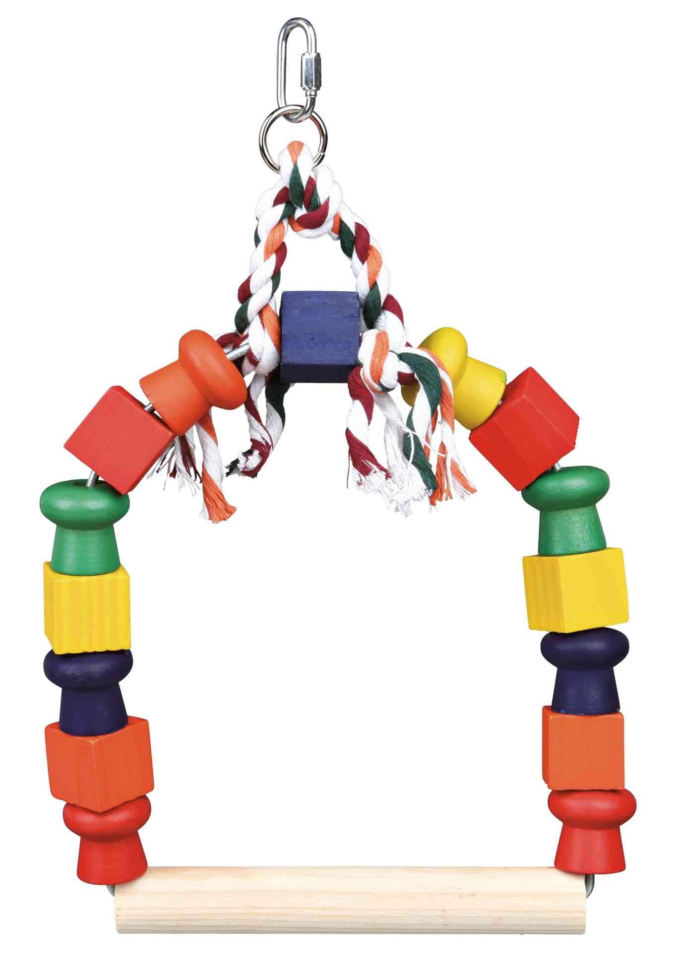 Trixie Arch swing with colourful wooden blocks, 20 x 29 cm.