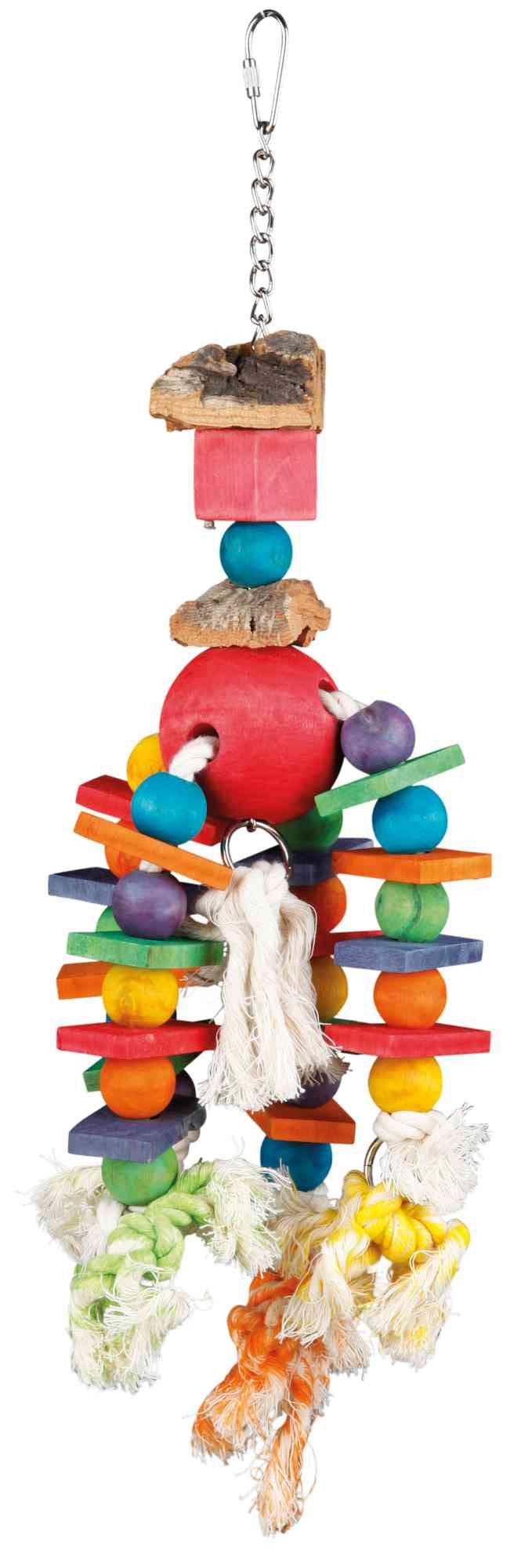 Trixie Wooden toy with rope, 35 cm.
