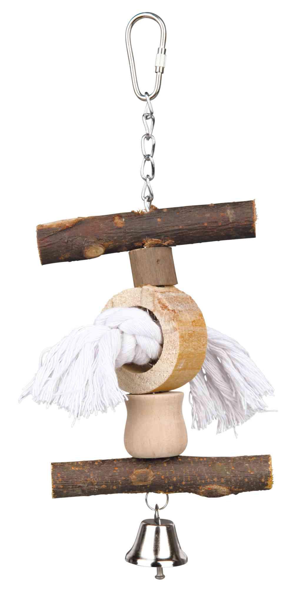 Trixie Natural Living toy with bell/rope, 20 cm.