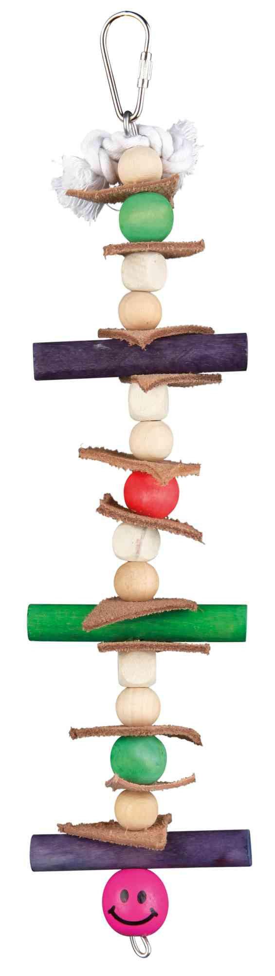 Trixie Wooden toy with leather, 28 cm.