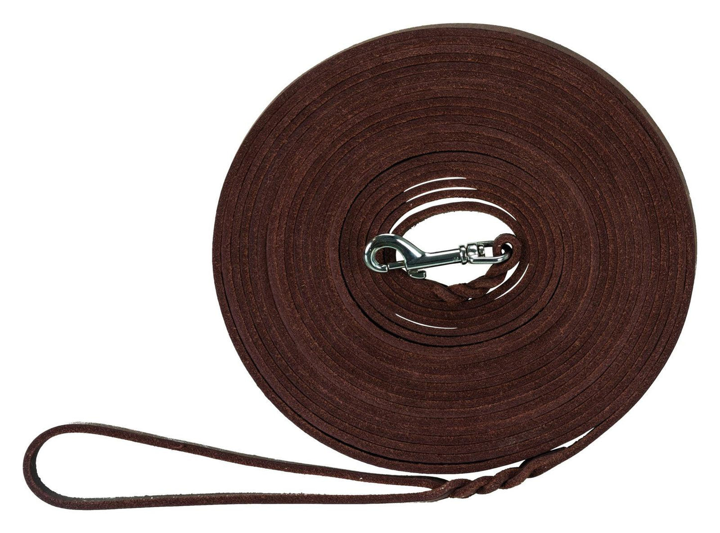 Trixie Rustic fatleather tracking leash, 10 m/8 mm, dark brown.
