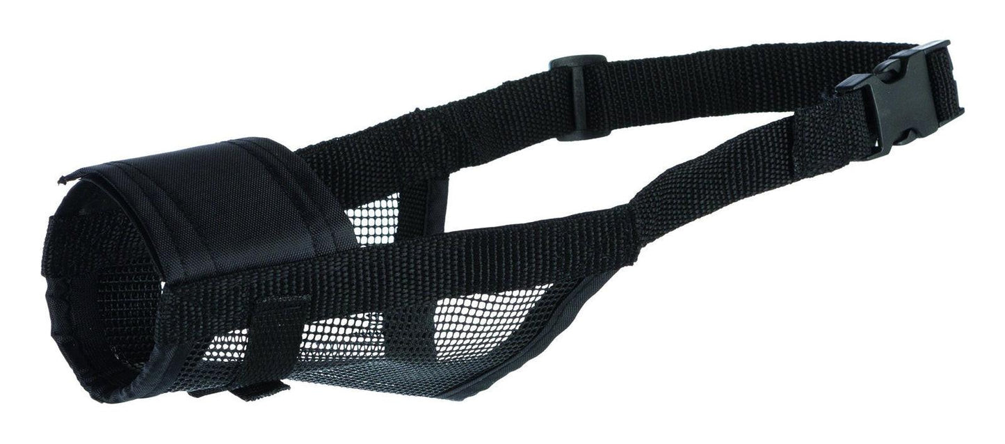 Trixie Muzzle with net insert, polyester, L-XL, black.