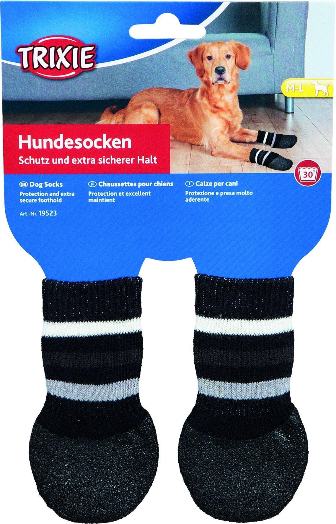 Trixie Dog socks, non-slip, M-L, 2 pcs., black.