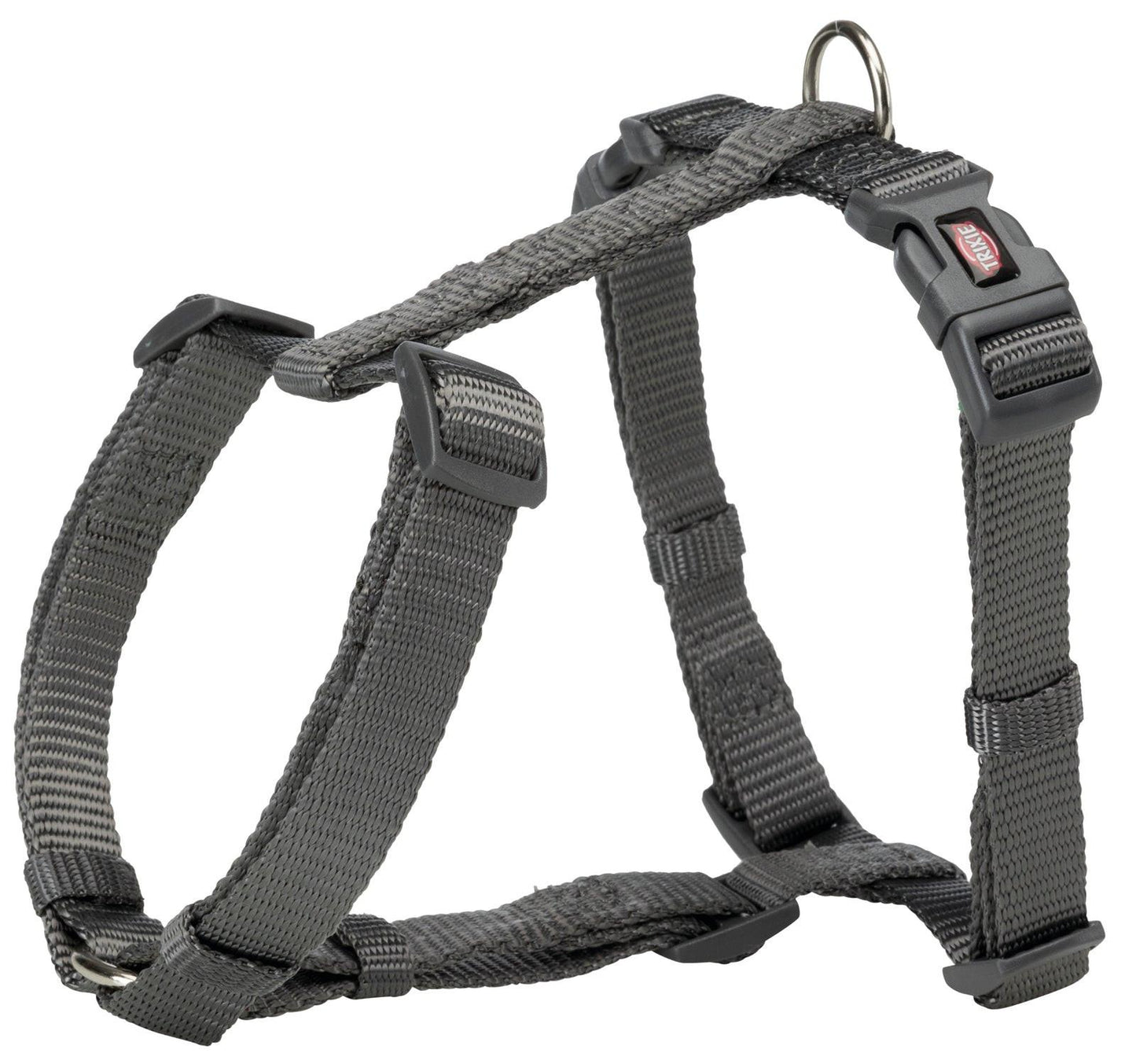 Trixie Premium H-harness, L: 60-87 cm/25 mm, graphite.