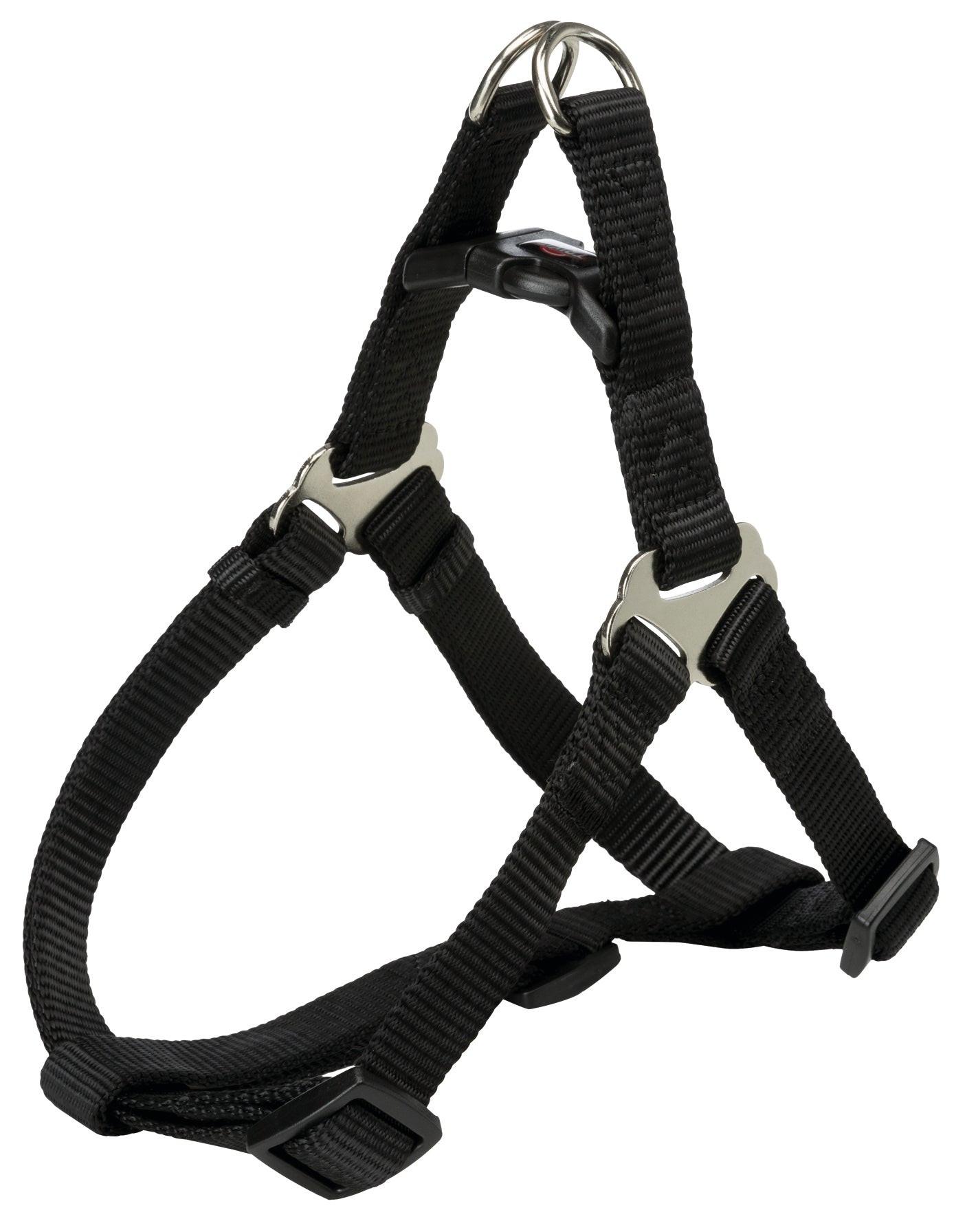 Trixie Premium One Touch harness, S: 40-50 cm/15 mm, black.