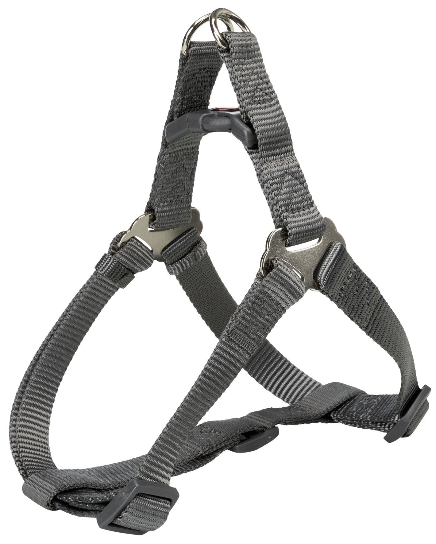 Trixie Premium One Touch harness, S: 40-50 cm/15 mm, graphite.