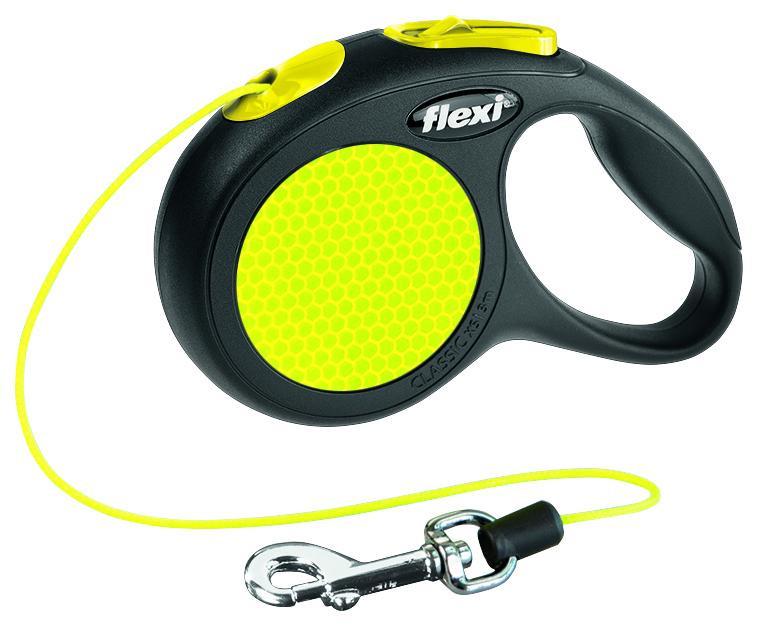 Trixie flexi New NEON, cord leash, XS: 3 m, black/neon.