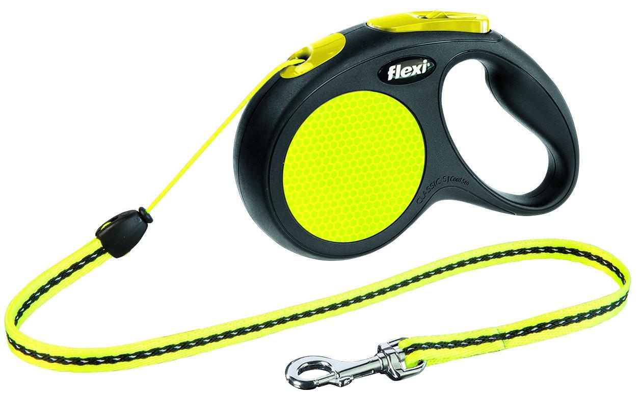 Trixie flexi New NEON, cord leash, S: 5 m, black/neon.