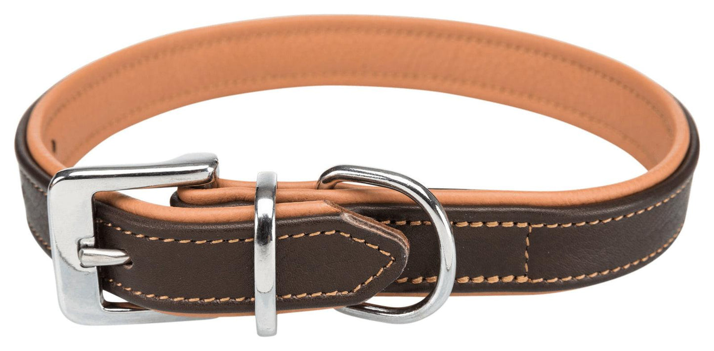 Trixie Active Comfort collar, M: 37-44 cm/25 mm, brown/light brown.