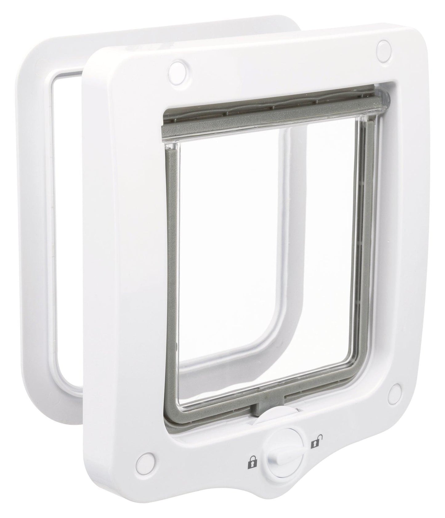 Trixie 2-Way cat flap, 20 x 22 cm, white.