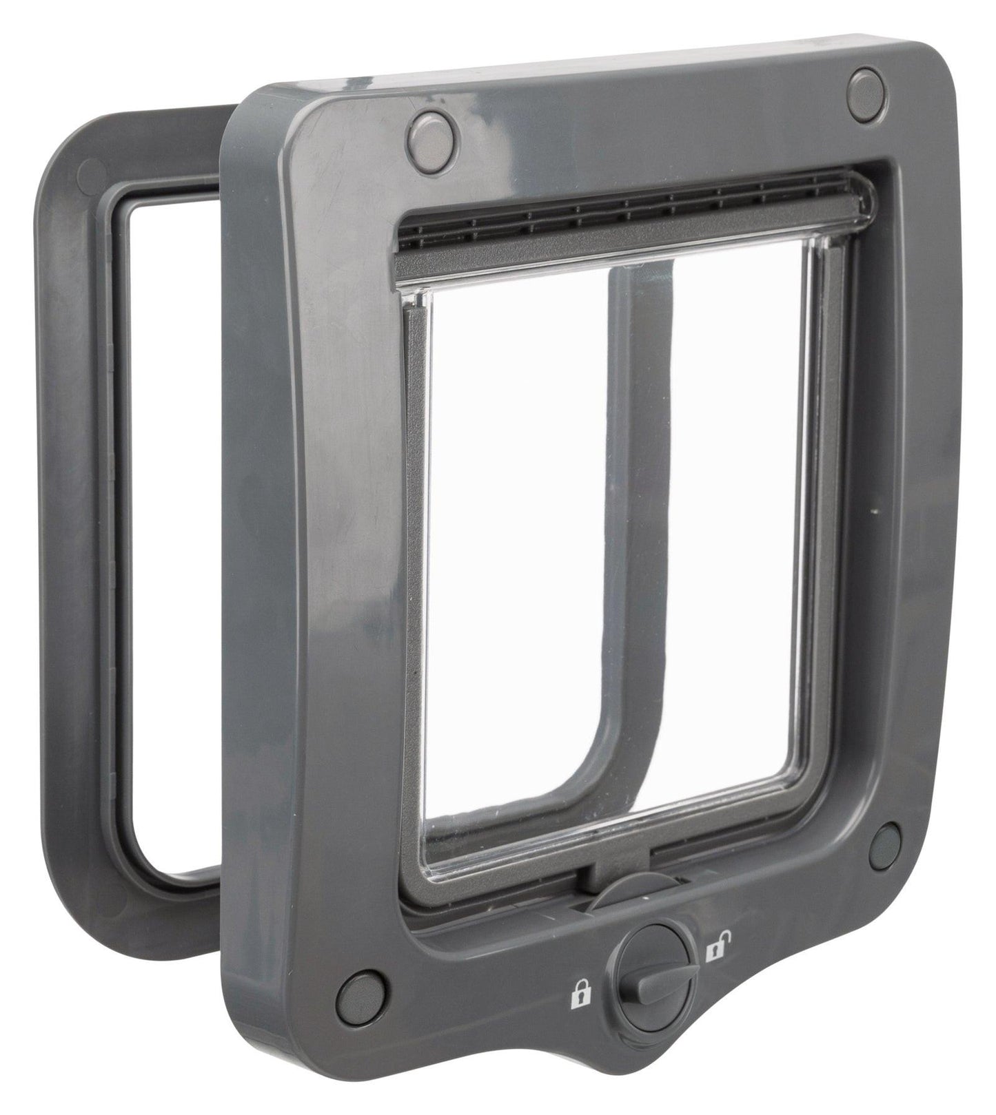 Trixie 2-Way cat flap, 20 x 22 cm, grey.