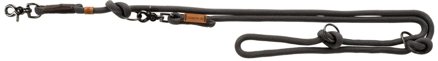 Trixie BE NORDIC adjustable leash, S-M: 2.00 m/diam. 8 mm, dark grey/brown.