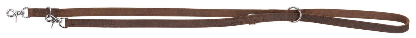 Trixie Rustic fatleather adjustable Leash, L-XL: 2.00 m/25 mm, dark brown.