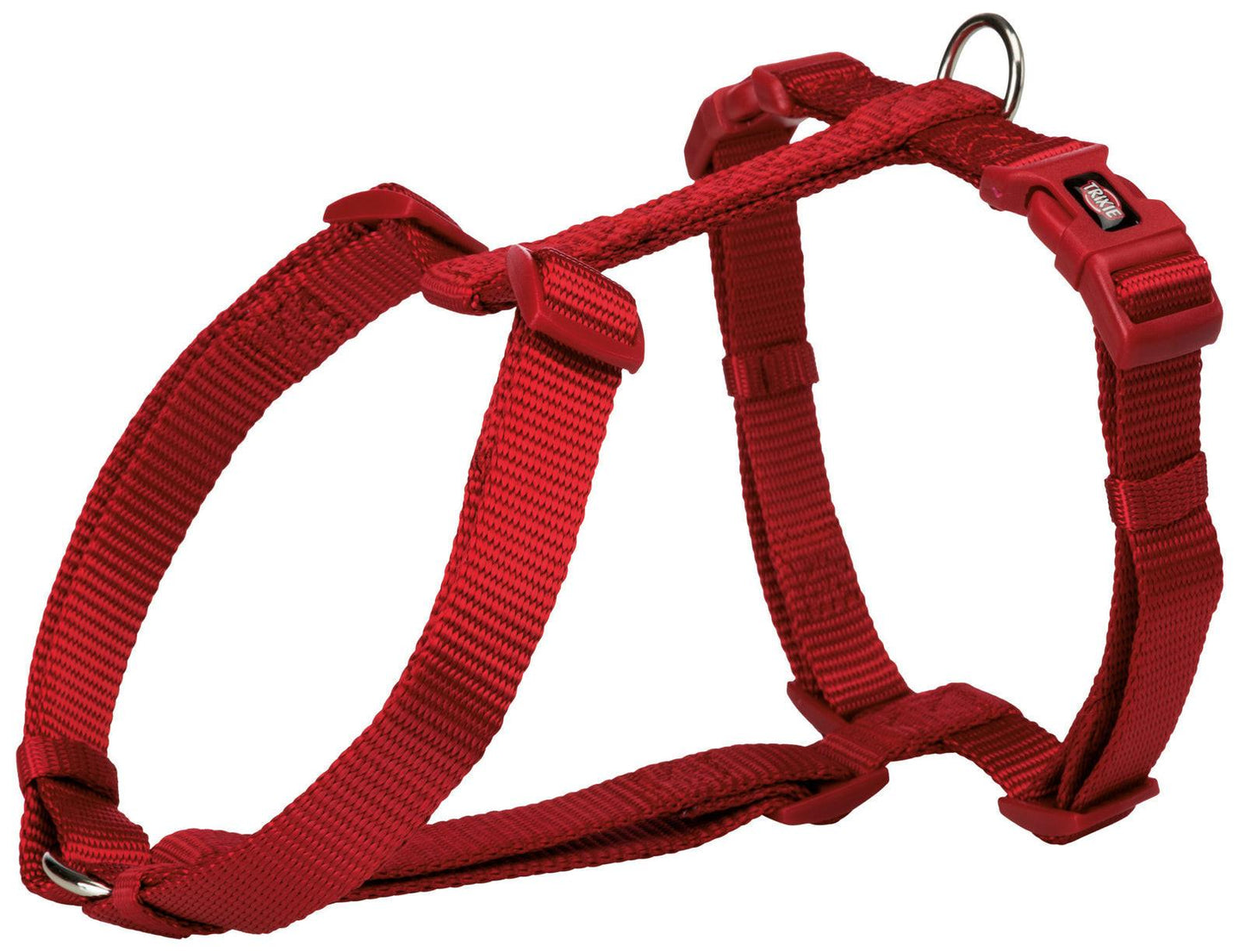 Trixie Premium H-harness, M-L: 52-75 cm/20 mm, red.