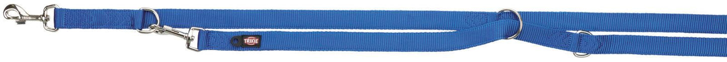 Trixie Premium adjustable leash, double, M-L: 2.00 m/20 mm, royal blue.