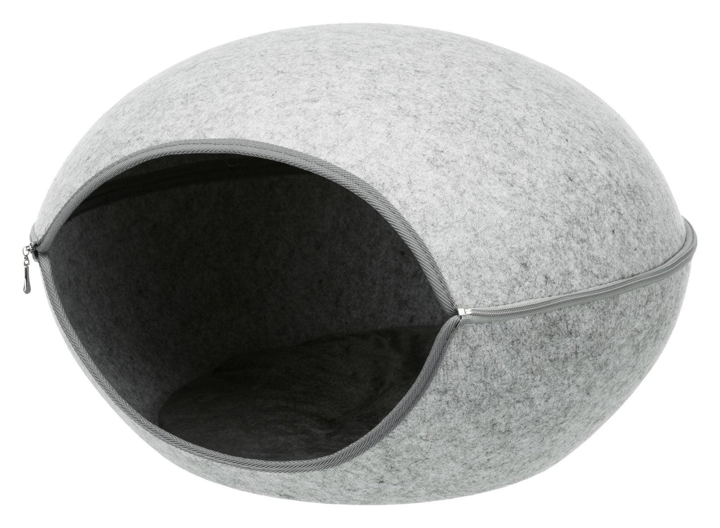 Trixie Luna cuddly cave, felt, 58 x 39 x 54 cm, light grey.