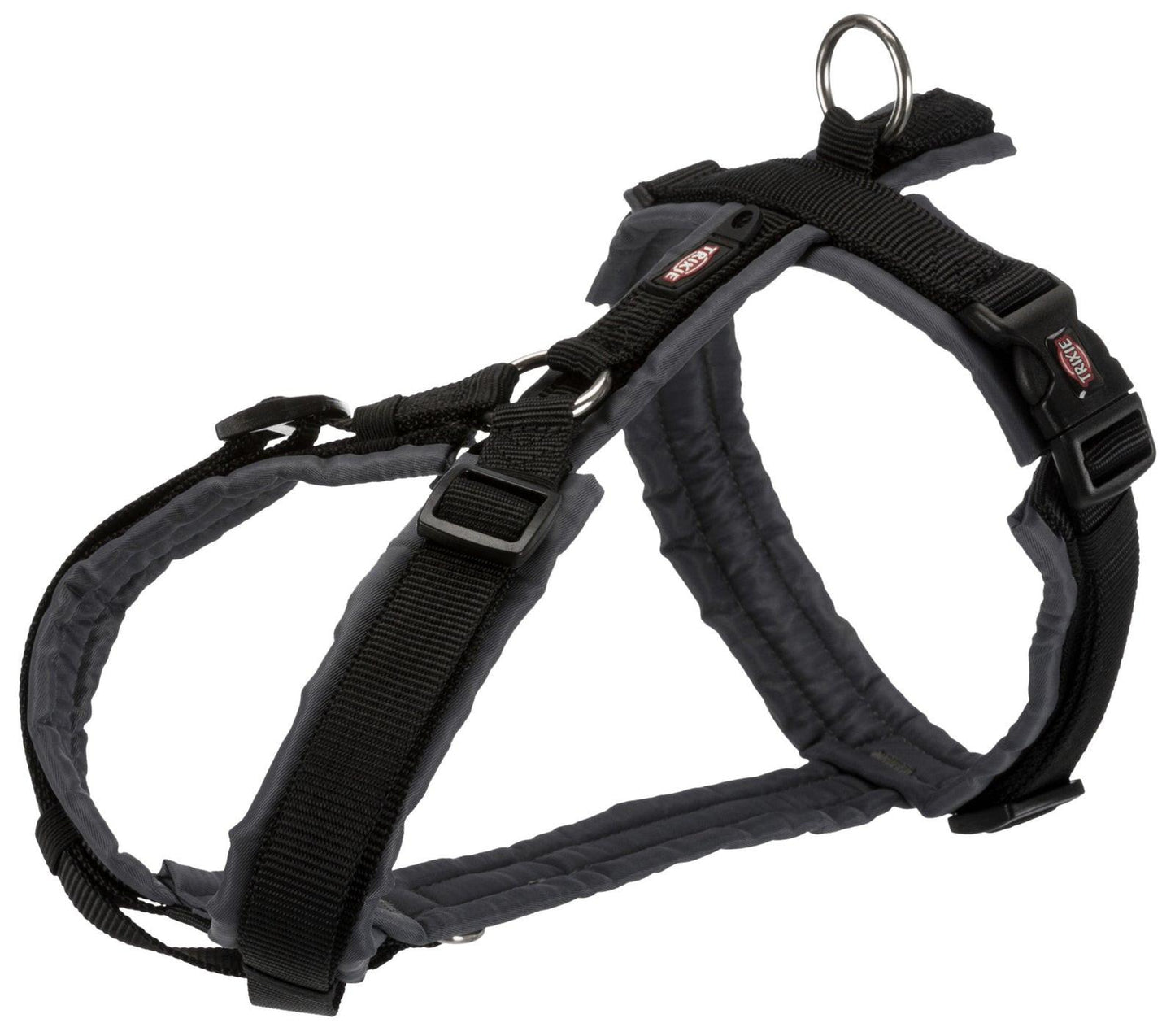 Trixie Premium trekking harness, S: 36-44 cm/15 mm, black/graphite.