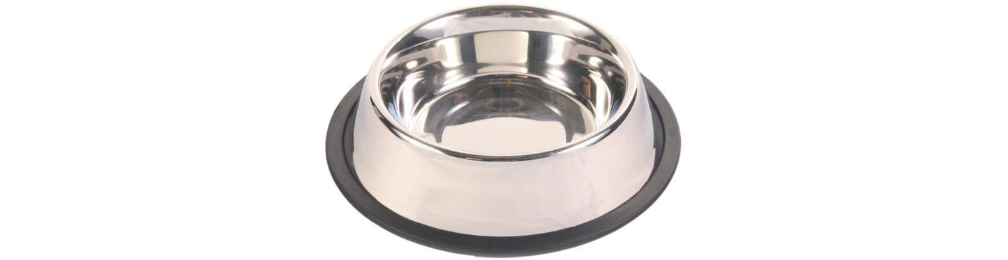 Trixie Stainless steel bowl, rubber base ring, 0.9 l/diam. 23 cm.