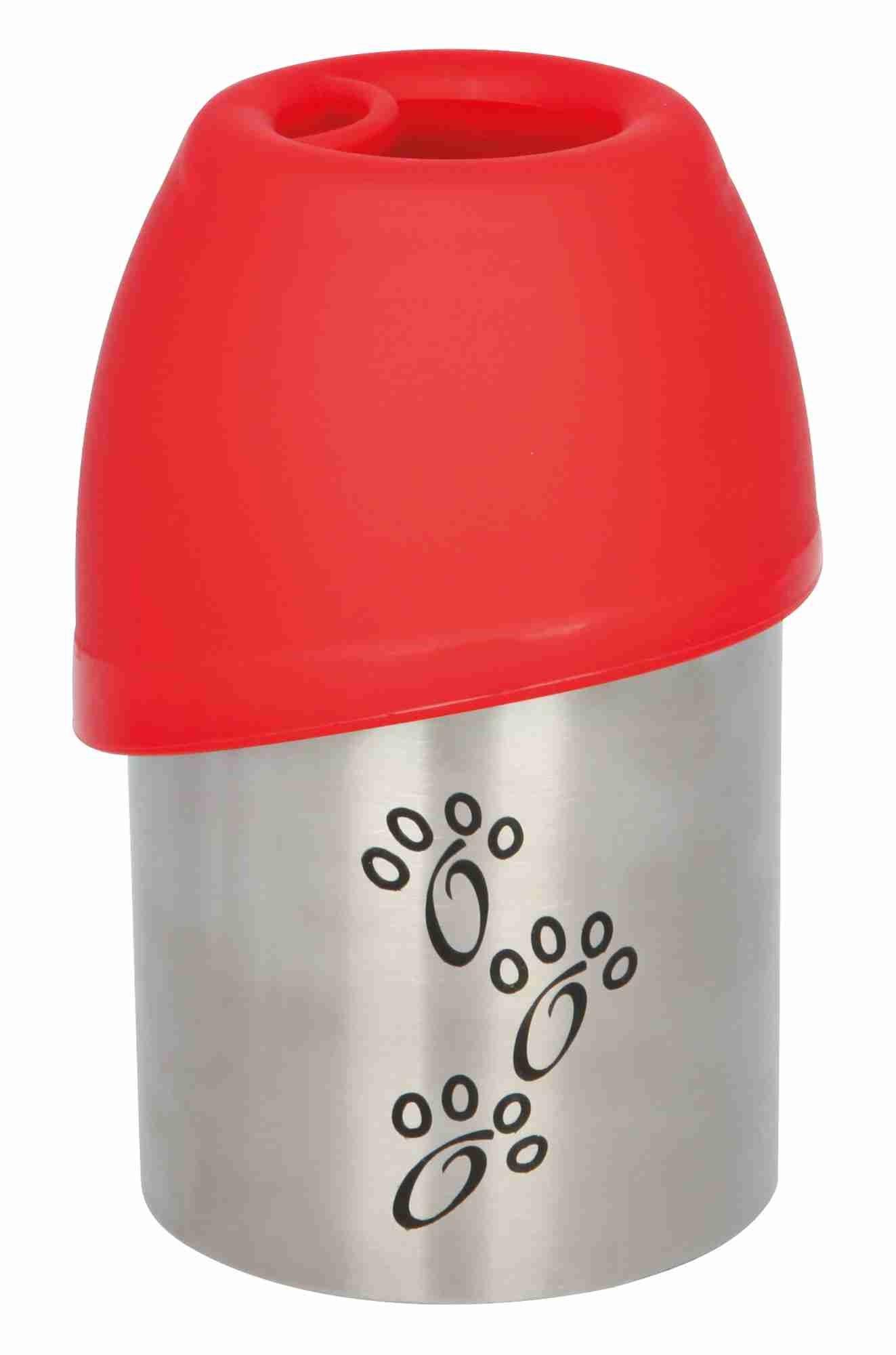 Trixie Bottle with bowl, stainless steel/plastic, 300 ml.