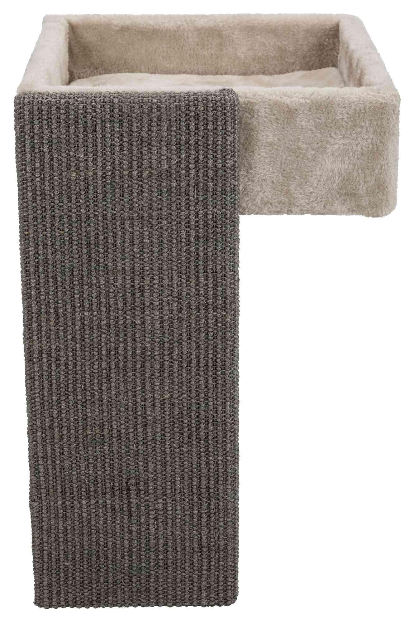 Trixie Bed for shelves with scratching surface, 33 x 48 x 37 cm, light grey.