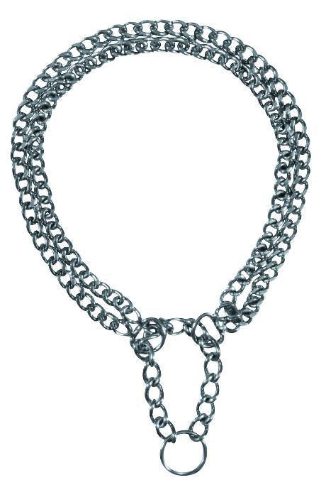 Trixie Semi-choke chain, double row, chromed, 35 cm/2.0 mm.