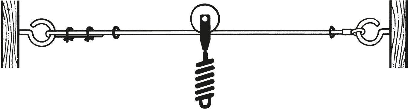 Trixie Tie out cable with pulley, 15 m, red.