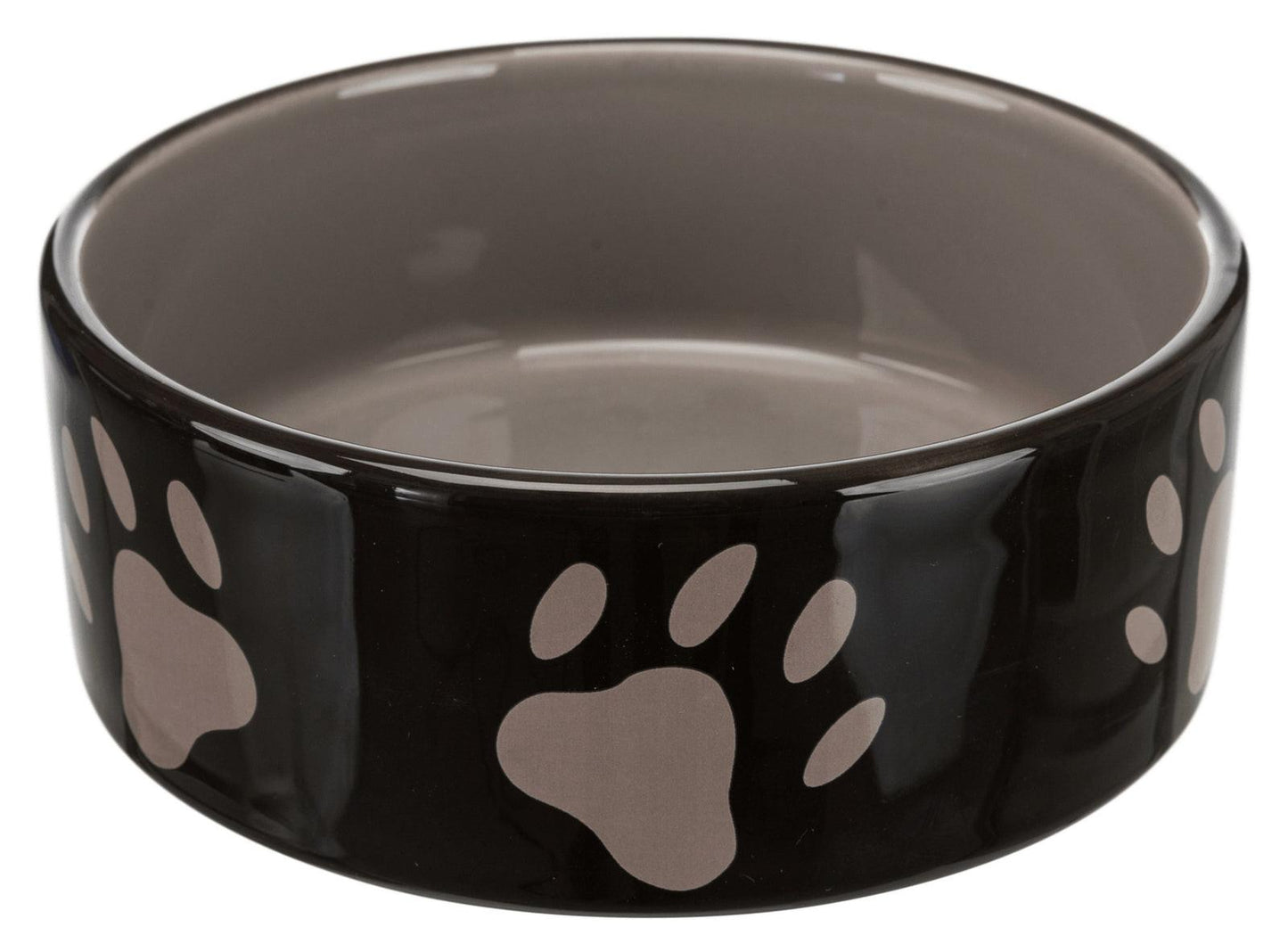 Trixie Ceramic bowl, with paw prints, 0.8 l/diam. 16 cm, brown/cream.