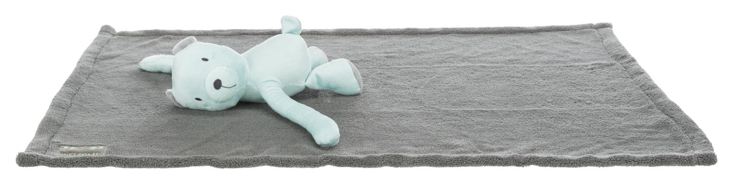 Trixie Junior cuddly set blanket/bear, plush, 75 x 50 cm, grey/mint