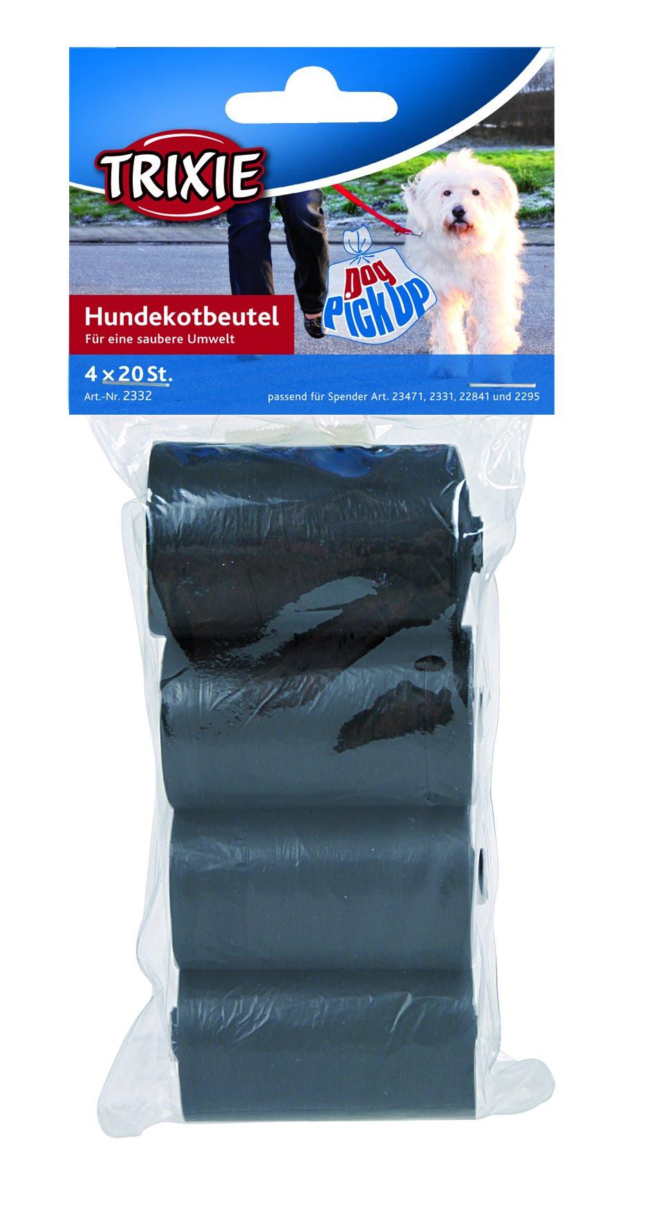 Trixie Dog Pick Up dog dirt bags, M, 4 rolls of 20 pcs., black.