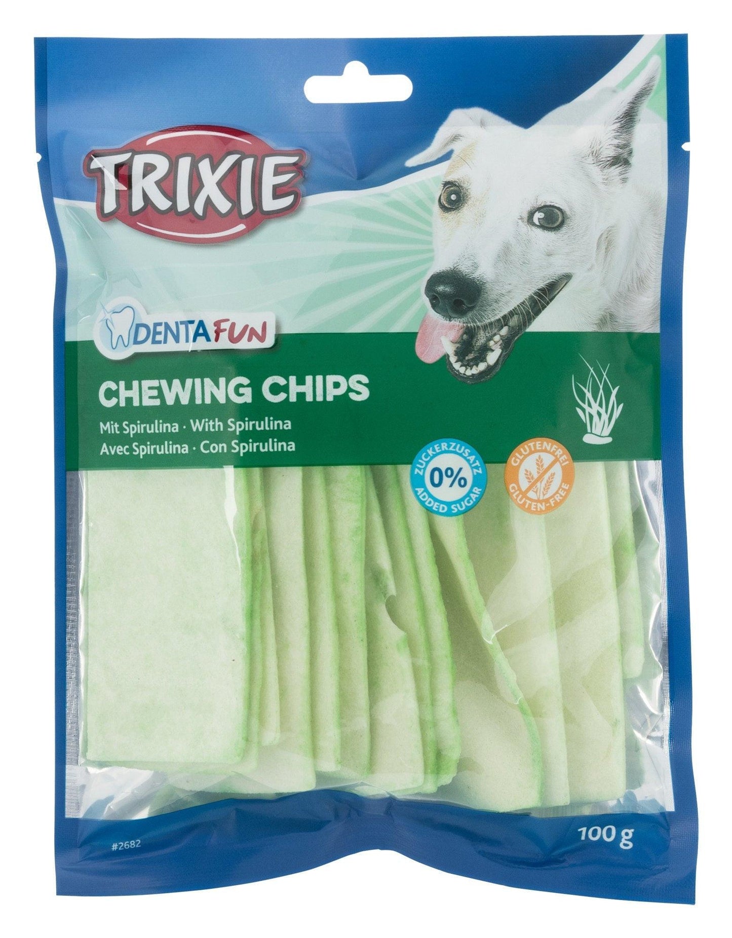 Trixie Denta Fun chewing chips, spirulina algae, 100 g.