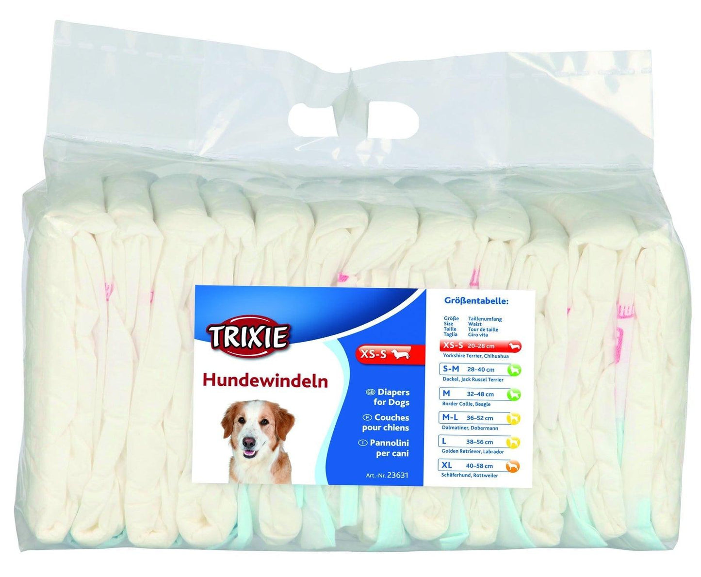 Trixie Diapers for female dogs, XS-S, 12 pcs..
