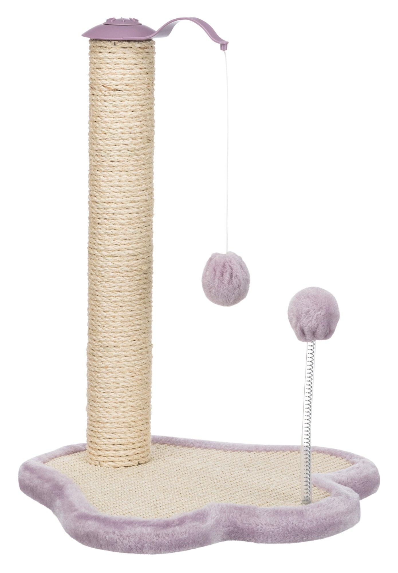Trixie Junior scratching paw with post, 40 x 50 x 38 cm, light lilac/natural.