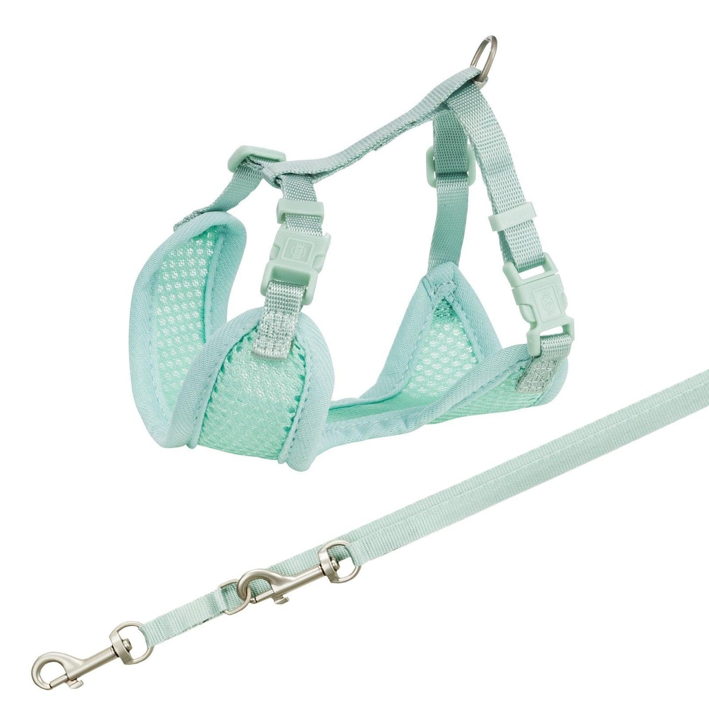 Trixie Junior puppy soft harness with leash, 26-34 cm/10 mm, 2.00 m, mint.