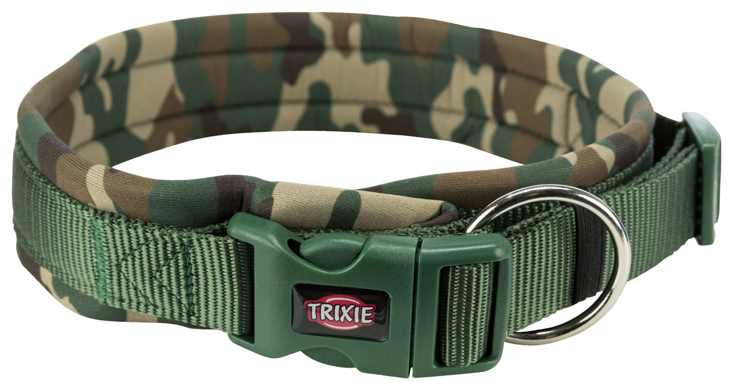 Trixie Premium collar, neoprene padded, LXL: 5662 cm/25 mm, camouflage/forest