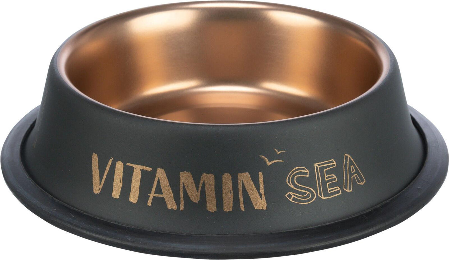Trixie BE NORDIC bowl, stainless steel/rubber, 0.2 l/x· 15 cm, black/bronze.