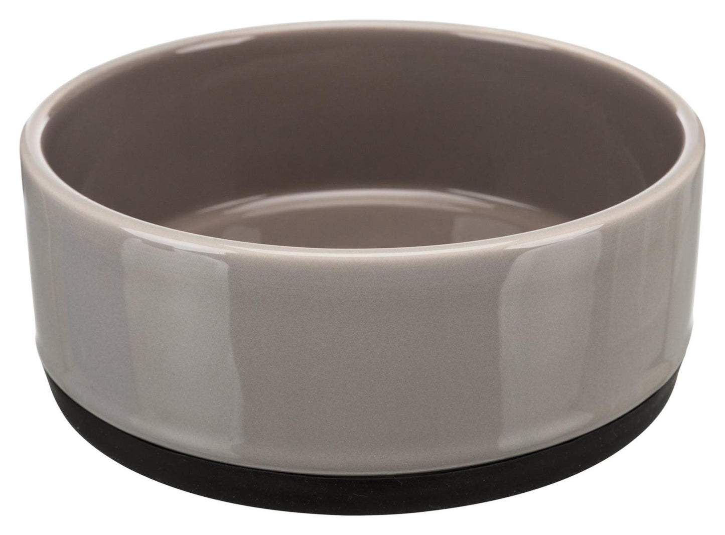 Trixie Ceramic bowl with rubber bottom, 0.4 l/diam. 12 cm, grey.
